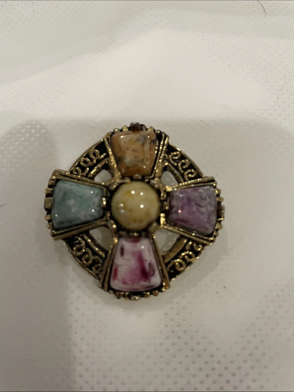 Vintage Multicolor Stone Pendant - Women Jewelry